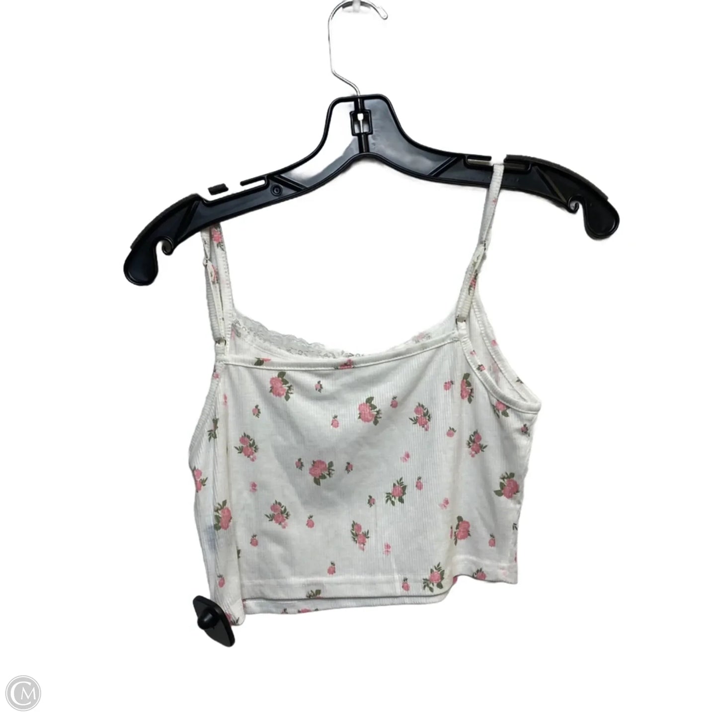 Top Sleeveless By Shein In Pink & White, Size: M