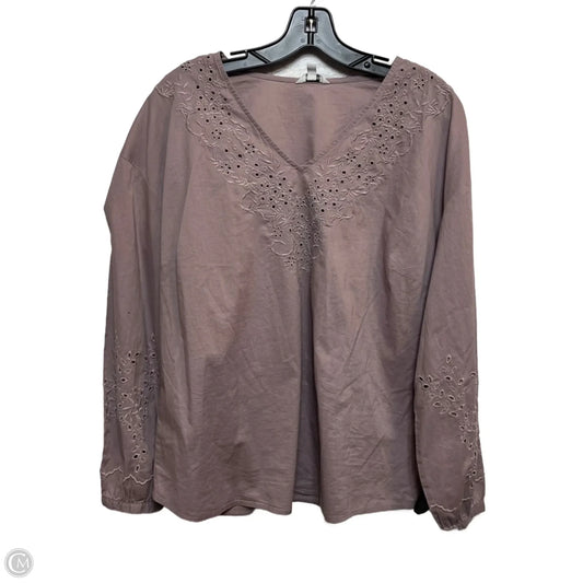 Top Long Sleeve By Sonoma In Purple, Size: M