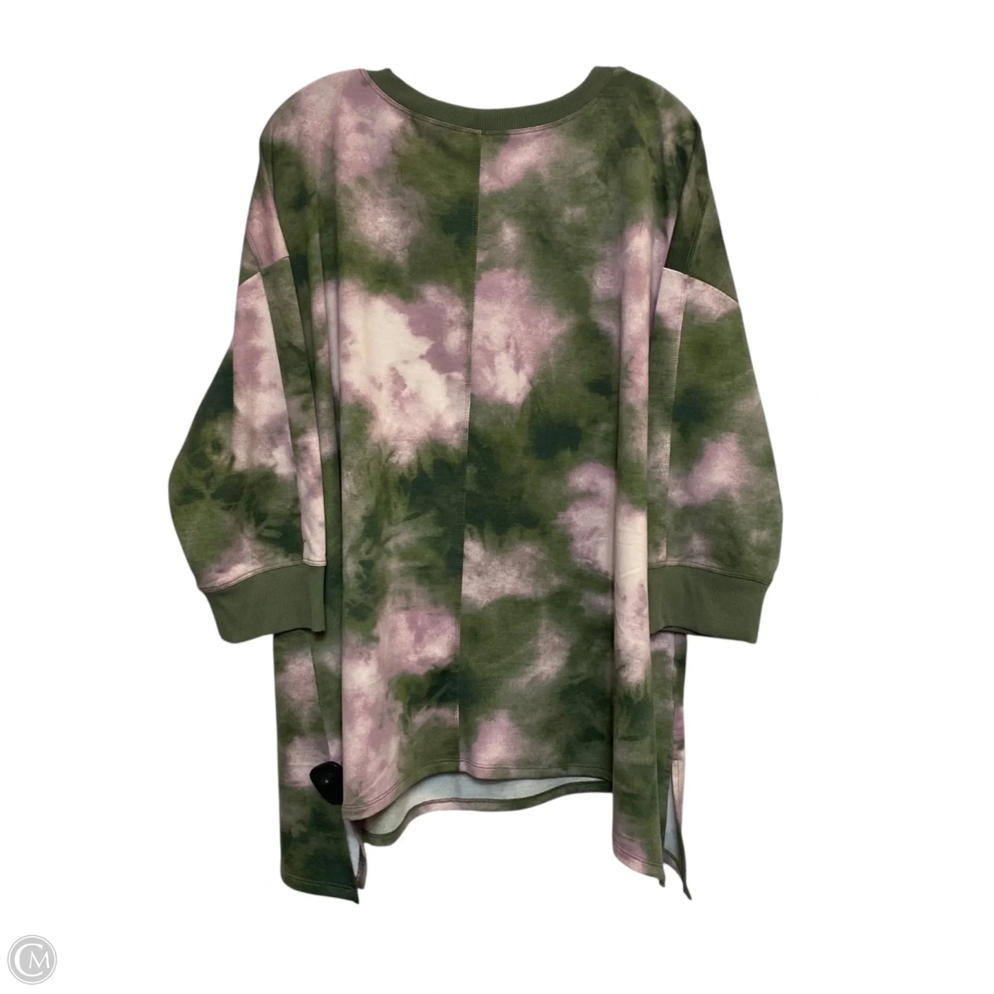 Top Long Sleeve By Cozy In Green & Pink, Size: 2x
