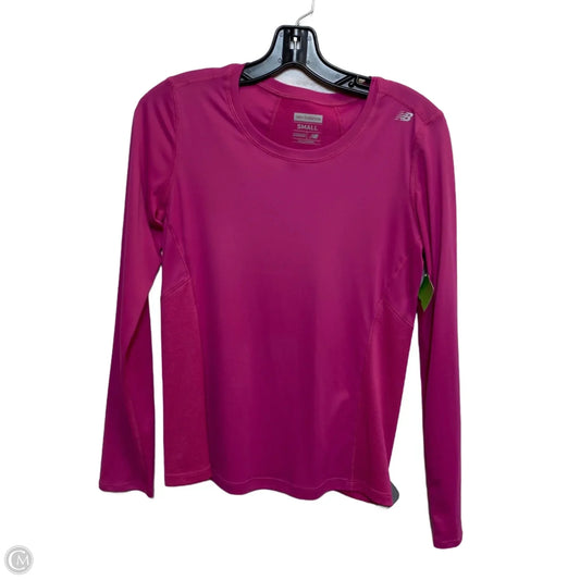 Athletic Top Long Sleeve Crewneck By New Balance In Pink, Size: S