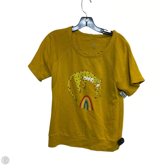 Top Short Sleeve By Anthropologie In Yellow, Size: S