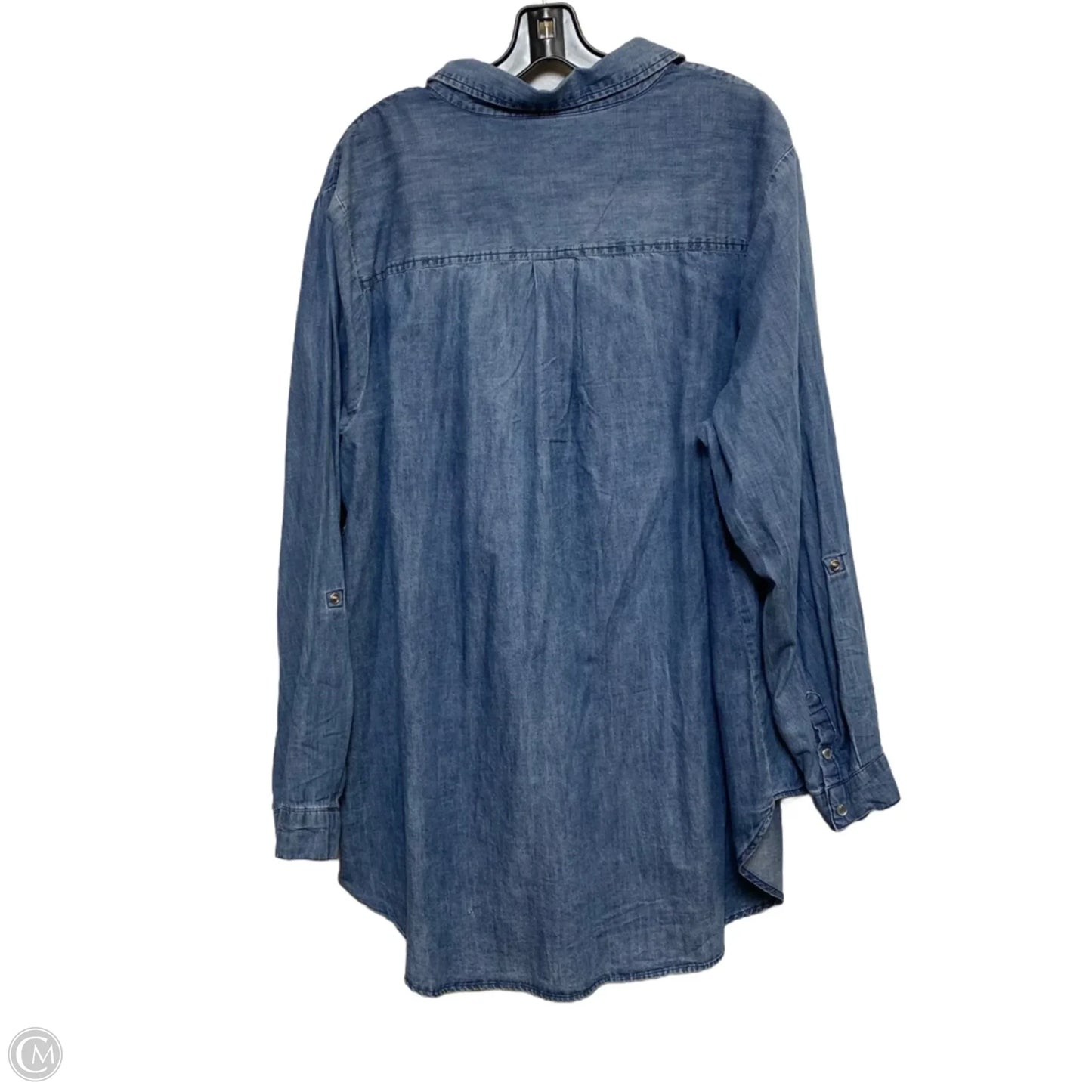 Top Long Sleeve By Cato In Blue, Size: 3x