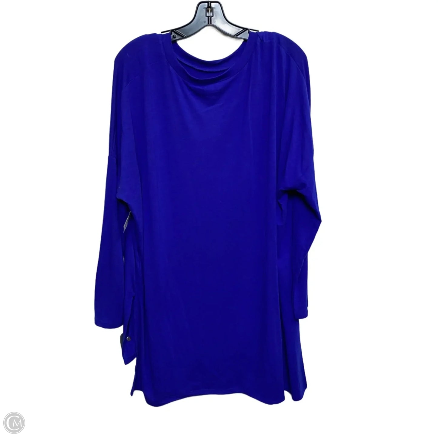 Top Long Sleeve Basic By Zenana In Purple, Size: 1x