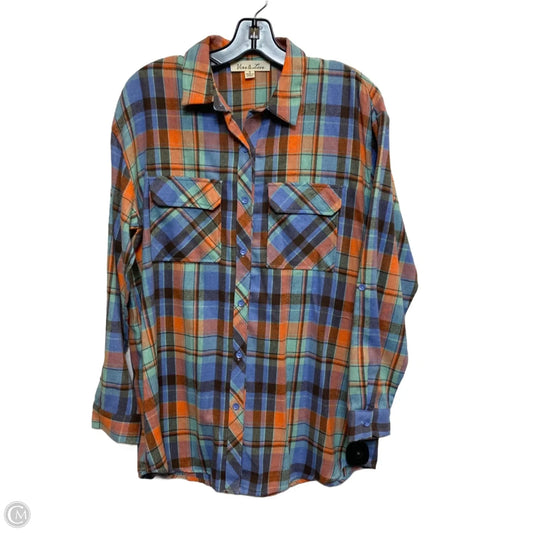 Top Long Sleeve By Vine & Love In Orange, Size: S
