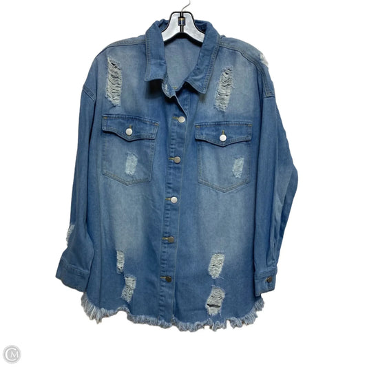 Top Long Sleeve By White Birch In Blue, Size: S