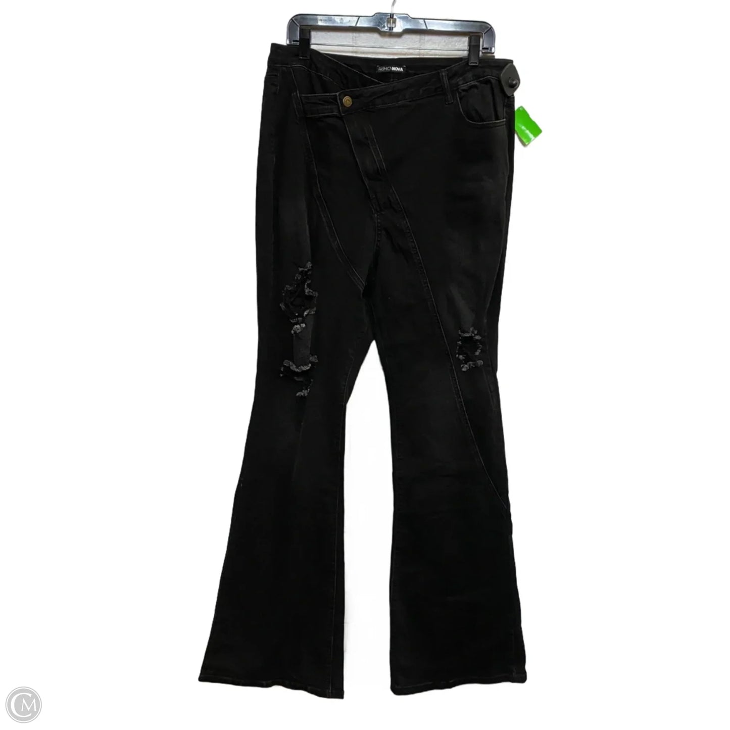 Jeans Flared By Fashion Nova In Black, Size: 16