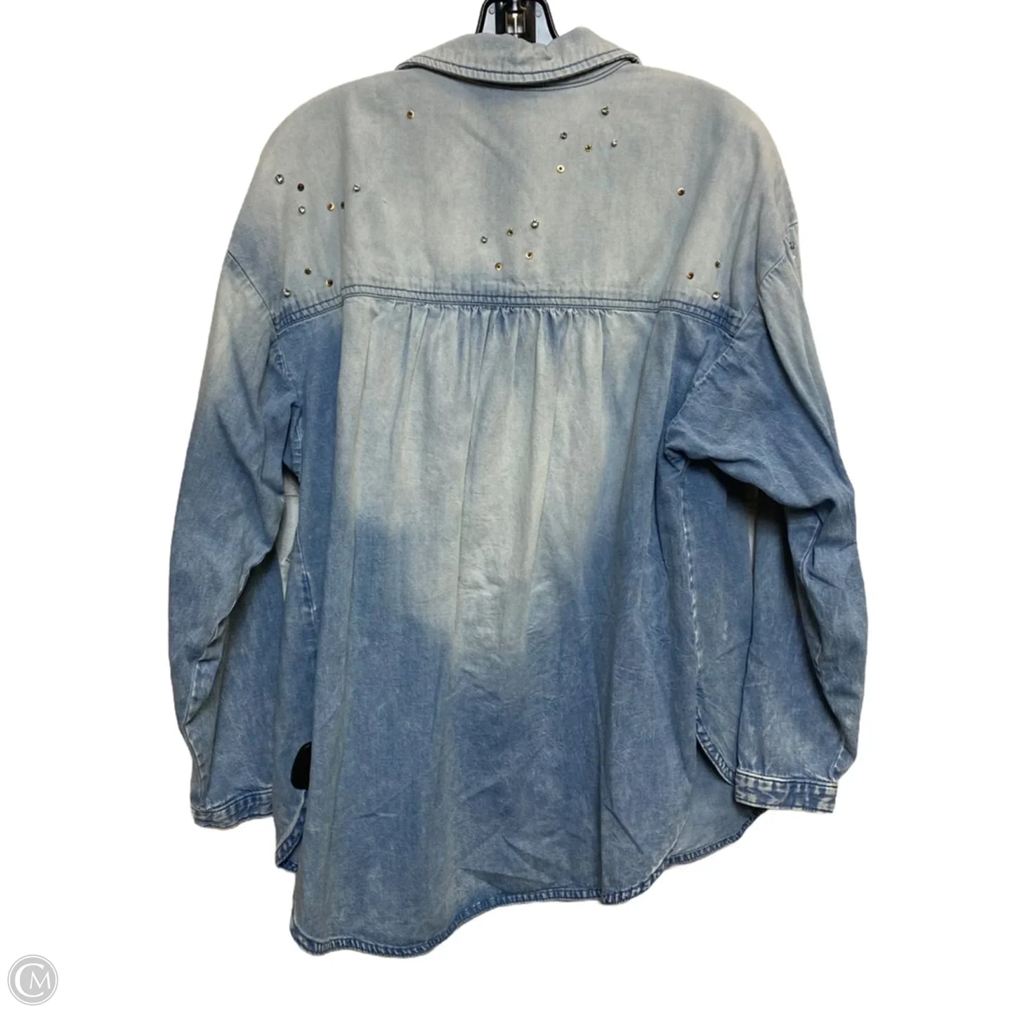 Top Long Sleeve By Pilcro In Blue Denim, Size: S