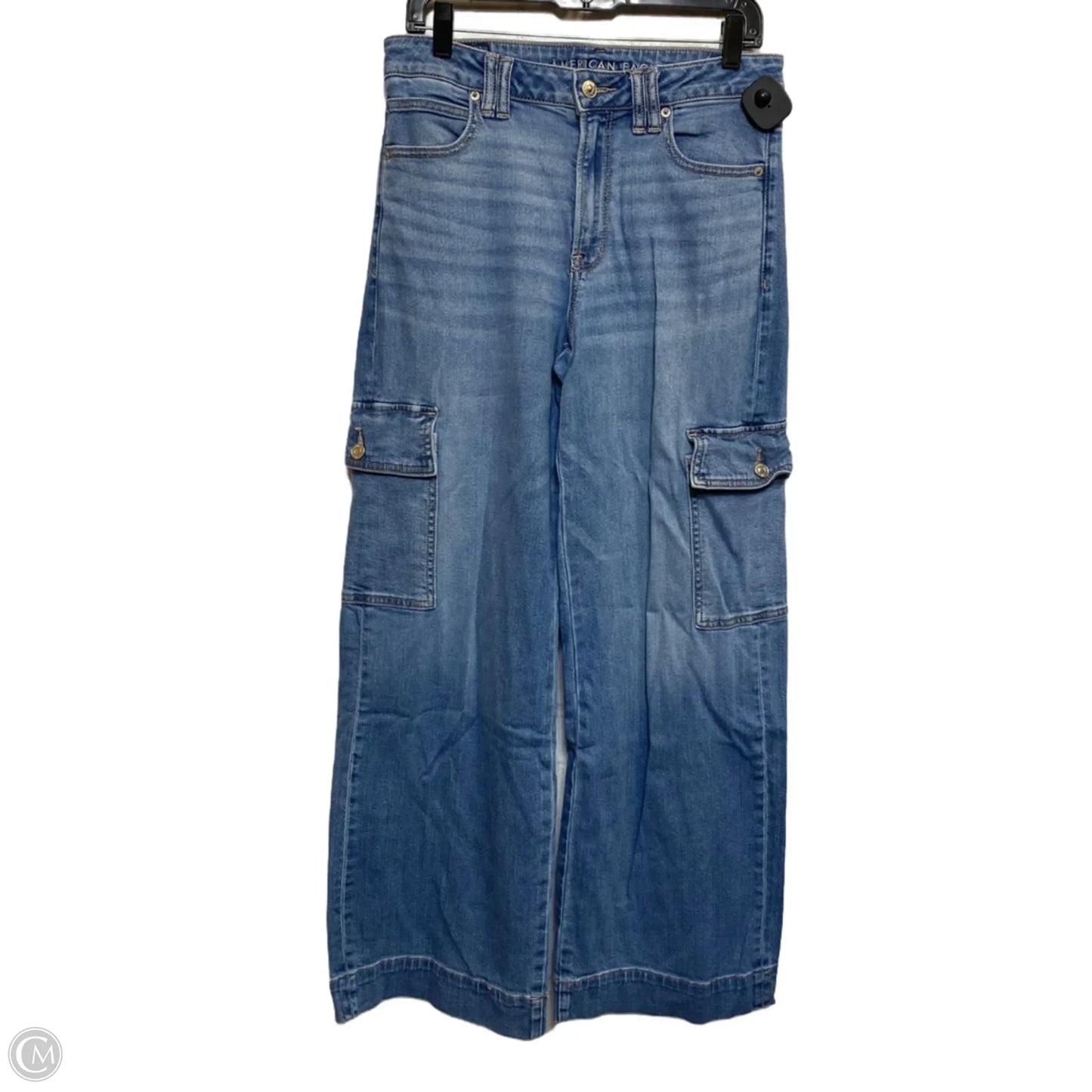 Jeans Wide Leg By American Eagle In Blue Denim, Size: 6
