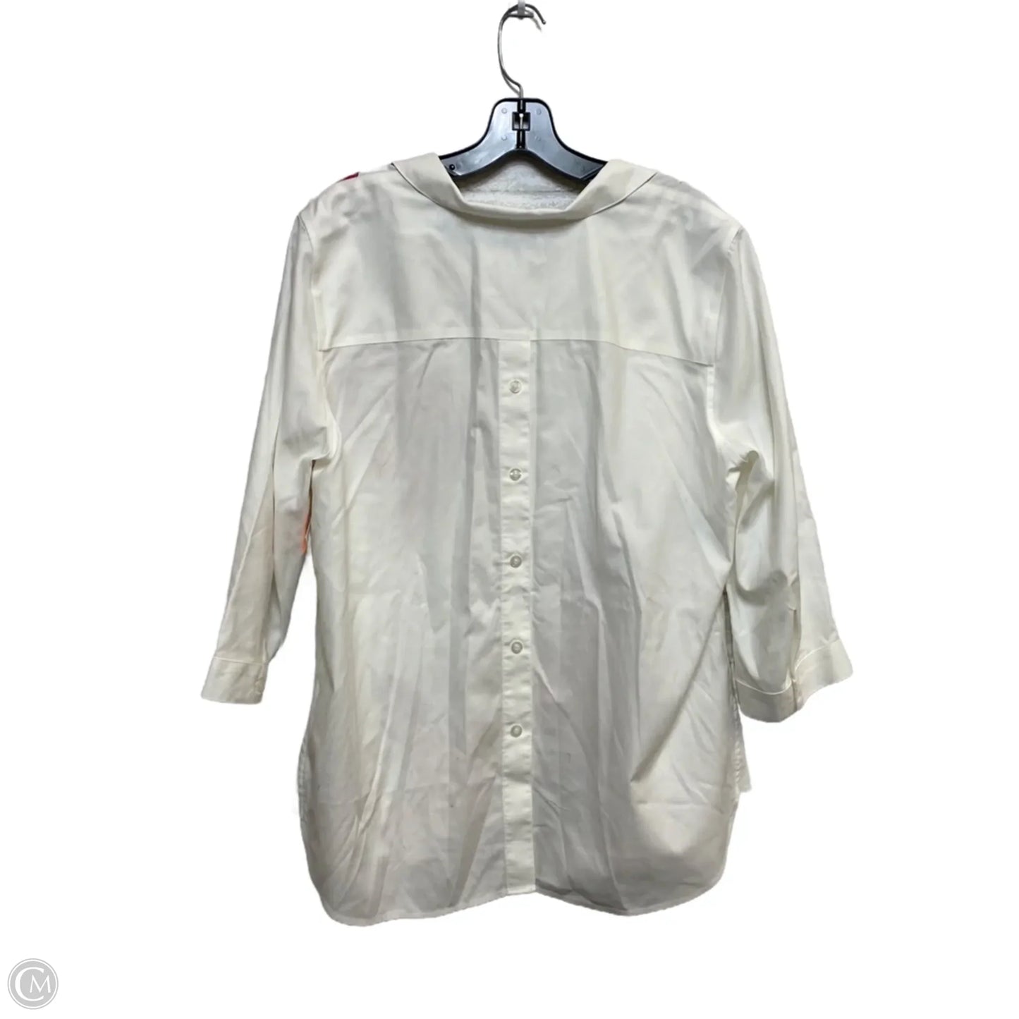 Top 3/4 Sleeve By Chicos In White, Size: L