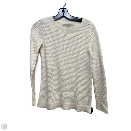 Top Long Sleeve By Loft In Cream, Size: Xs