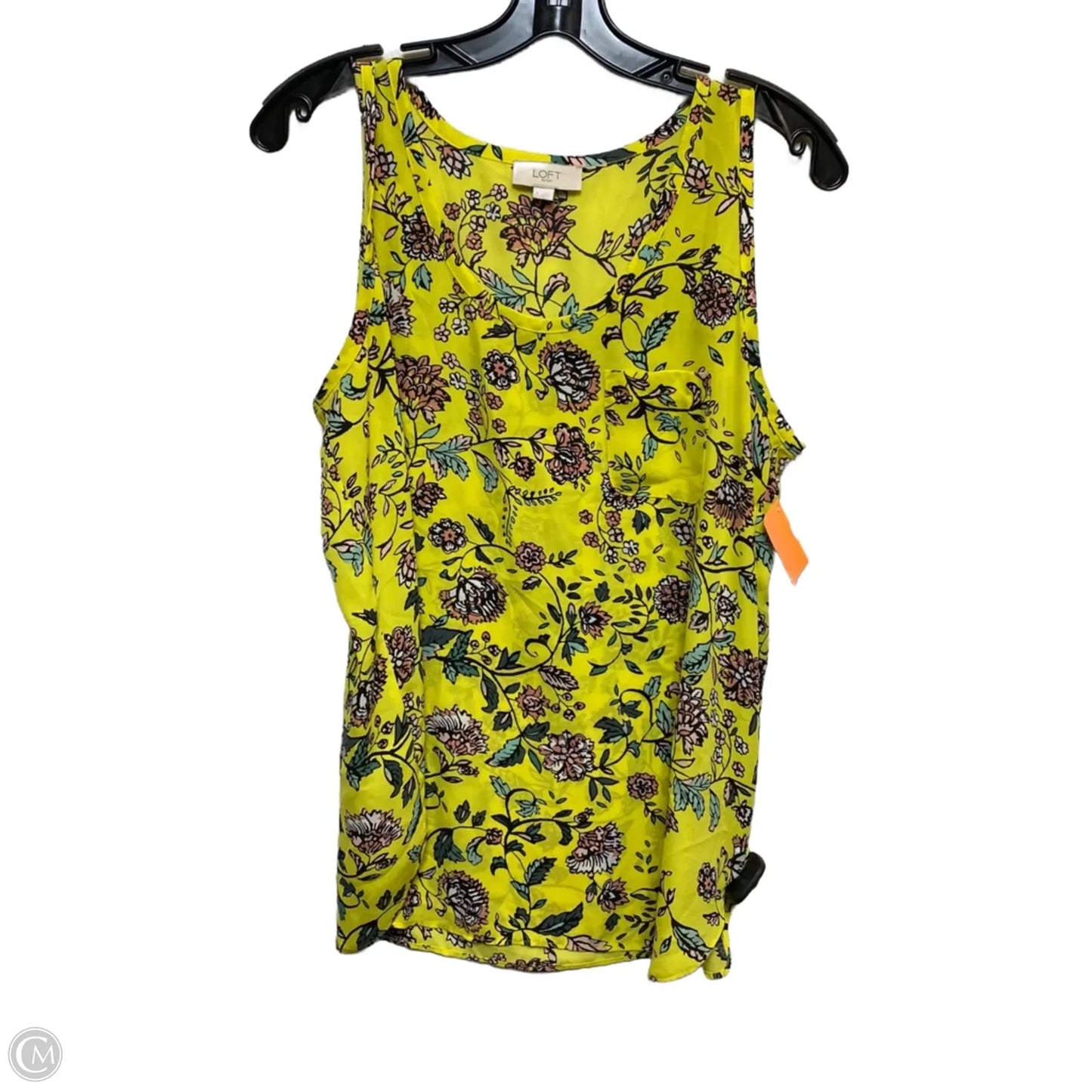 Top Sleeveless By Loft In Yellow, Size: M