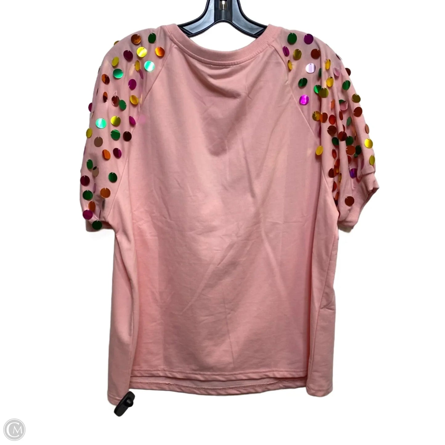 Top Short Sleeve By Bibi In Pink, Size: L