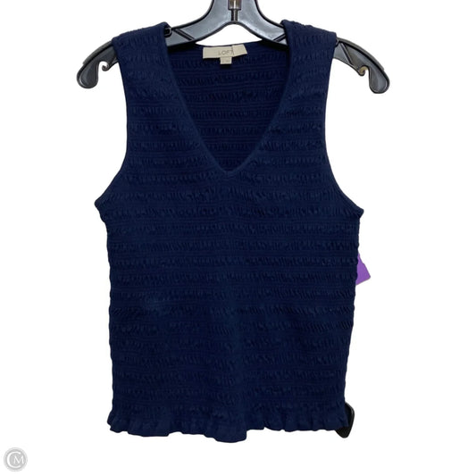 Top Sleeveless By Loft In Blue, Size: L