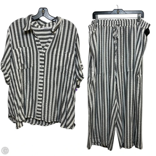 Lounge Set Pants By Jane And Delancey In Grey & White, Size: 2x