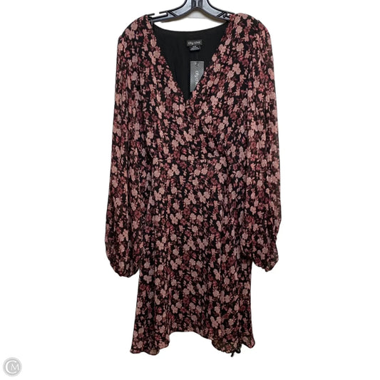 Dress Casual Short By City Chic In Black & Pink, Size: M