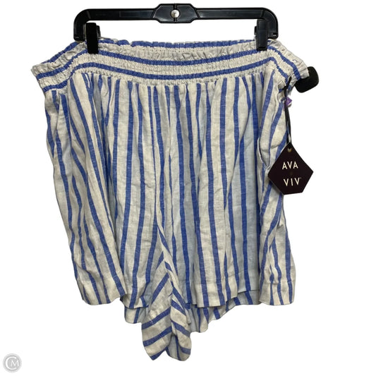 Shorts By Ava & Viv In Blue & White, Size: 3x