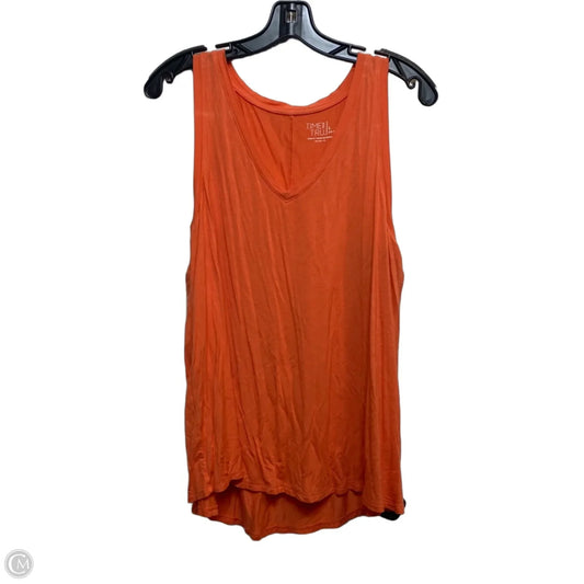 Top Sleeveless Basic By Time And Tru In Orange, Size: L