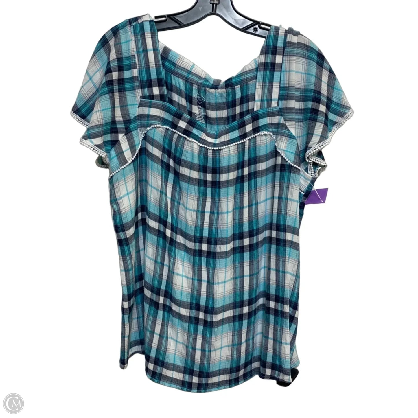 Top Short Sleeve By St Johns Bay In Blue, Size: Xxl