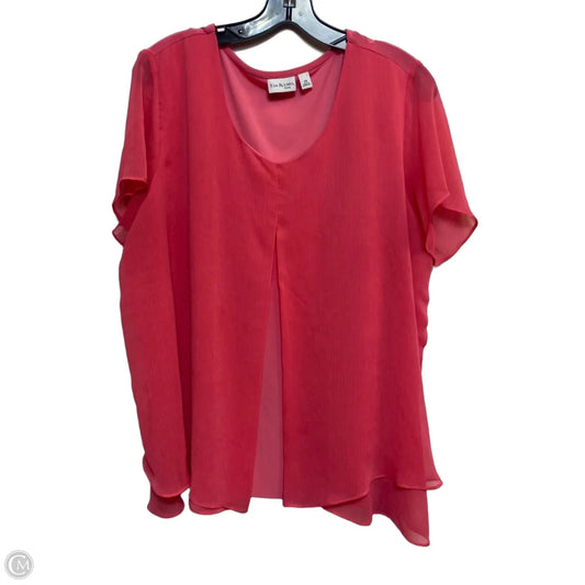 Top Short Sleeve By Kim Rogers In Pink, Size: 2x