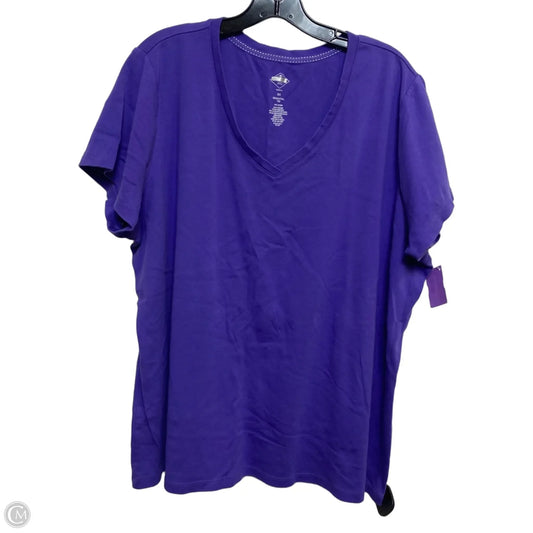 Top Short Sleeve Basic By St Johns Bay In Purple, Size: 3x