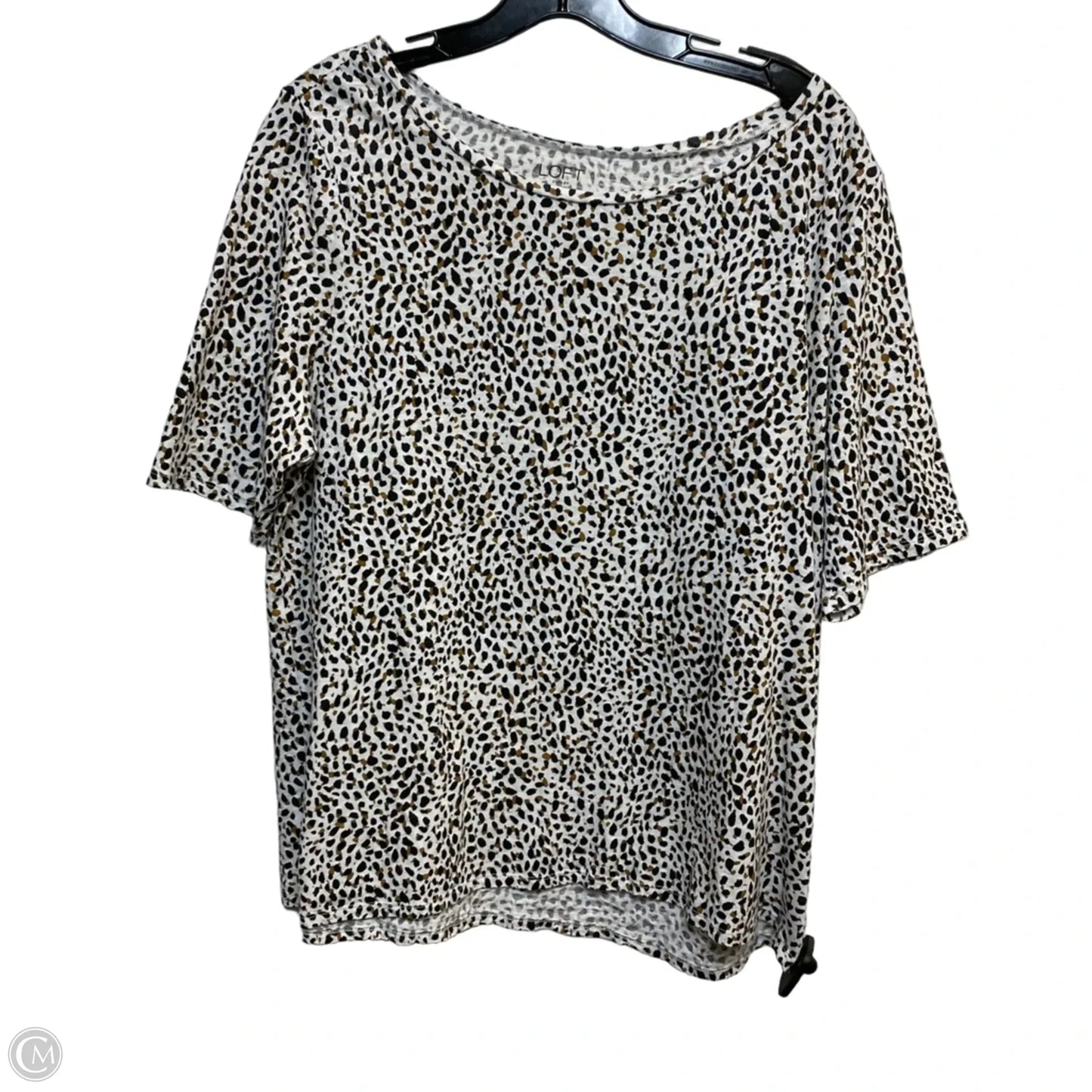 Top Short Sleeve By Loft In Animal Print, Size: Xl