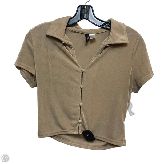 Top Short Sleeve By H&m In Tan, Size: M