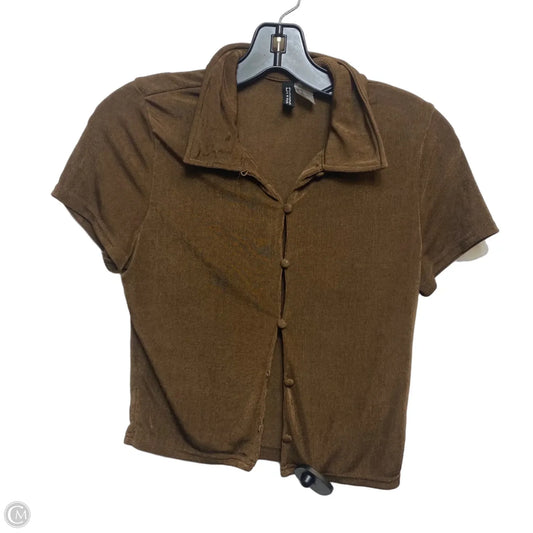 Top Short Sleeve By H&m In Brown, Size: M