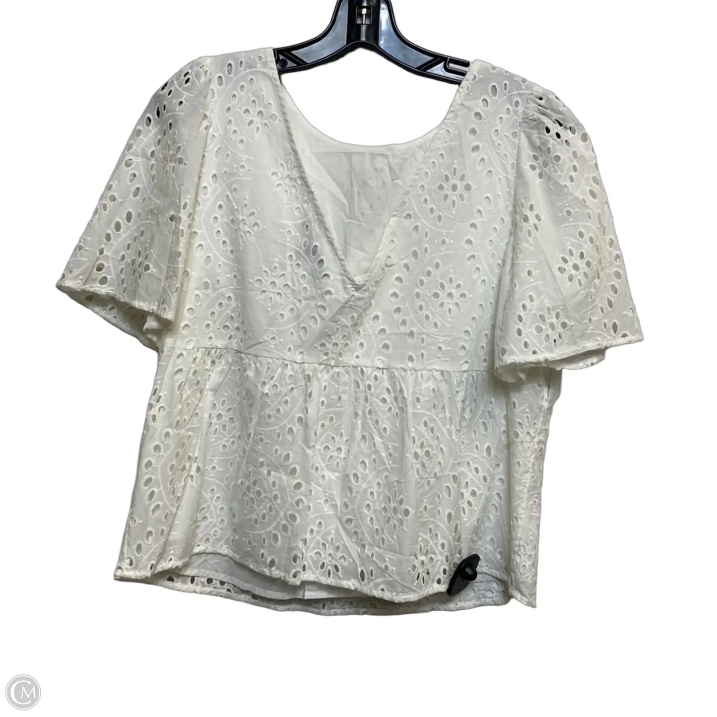 Top Short Sleeve By Banana Republic In White, Size: S