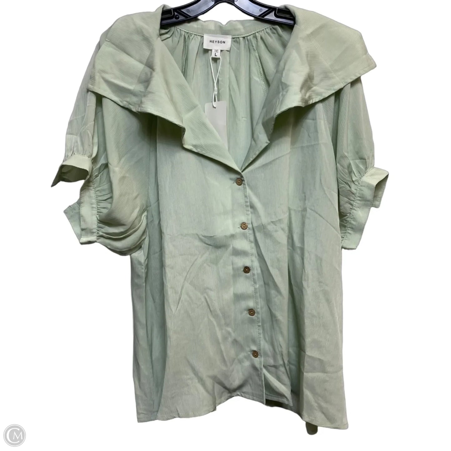 Top Short Sleeve By Heyson In Green, Size: L