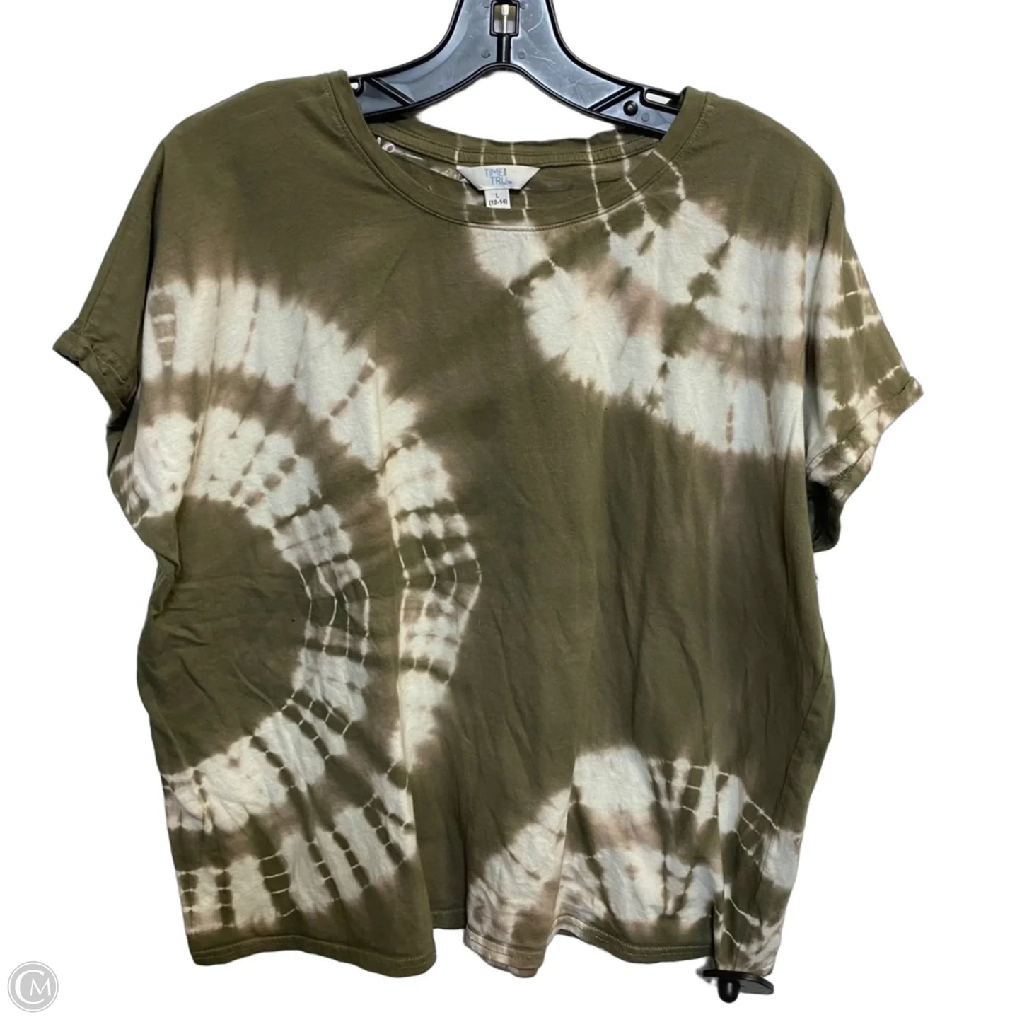 Top Short Sleeve By Time And Tru In Green, Size: L
