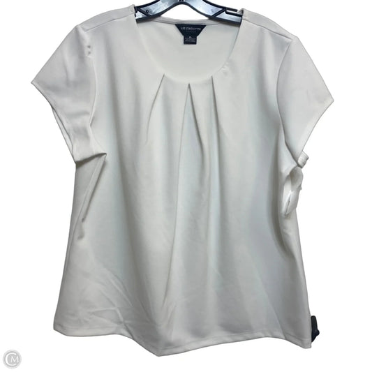 Top Short Sleeve By Liz Claiborne In White, Size: Xl