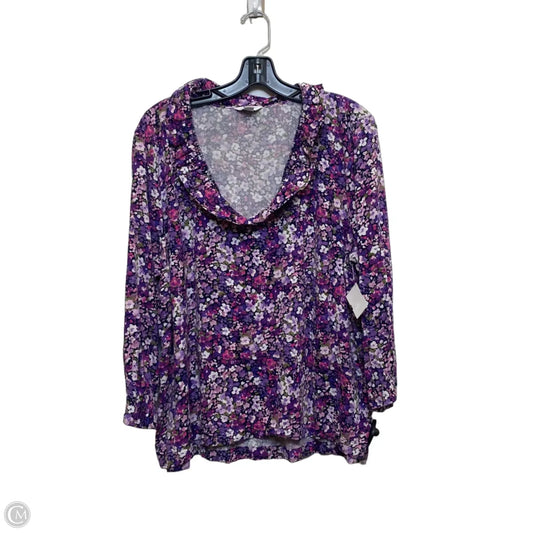 Top Long Sleeve By Crown And Ivy In Purple, Size: Xl