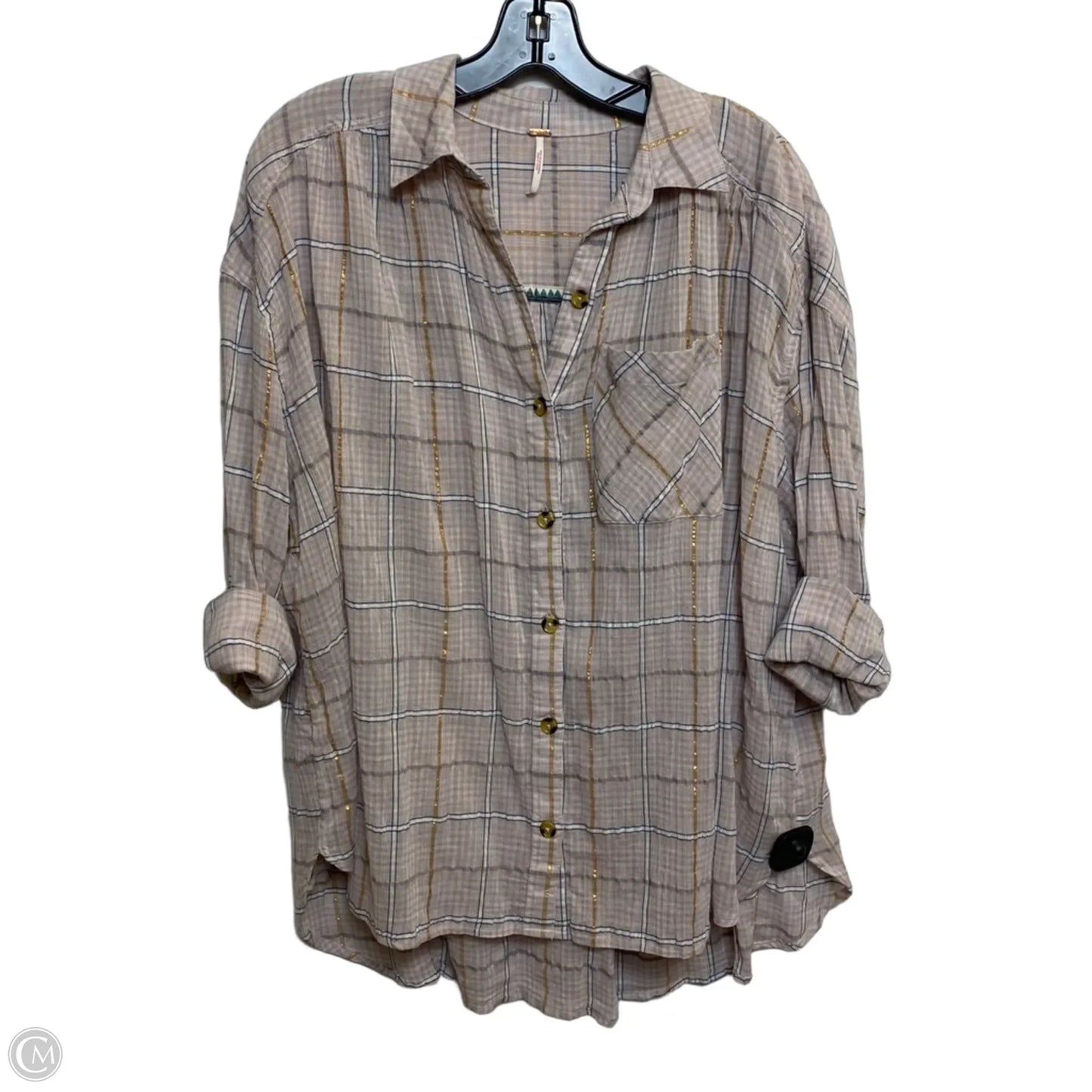 Top Long Sleeve By Free People In Pink, Size: S
