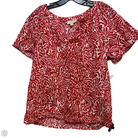 Top Short Sleeve By Loft In Red, Size: M