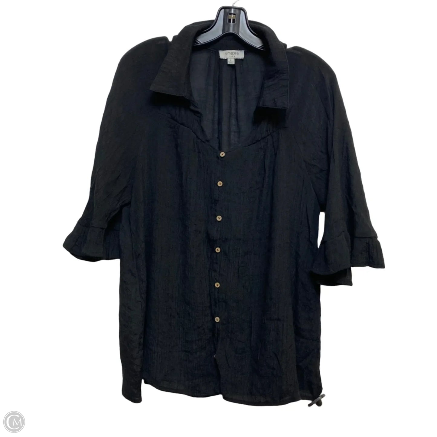 Top Short Sleeve By Umgee In Black, Size: L