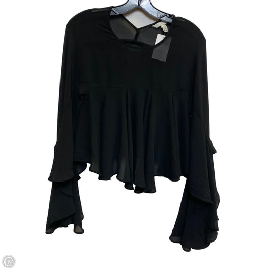 Top Long Sleeve By H&m In Black, Size: Xs