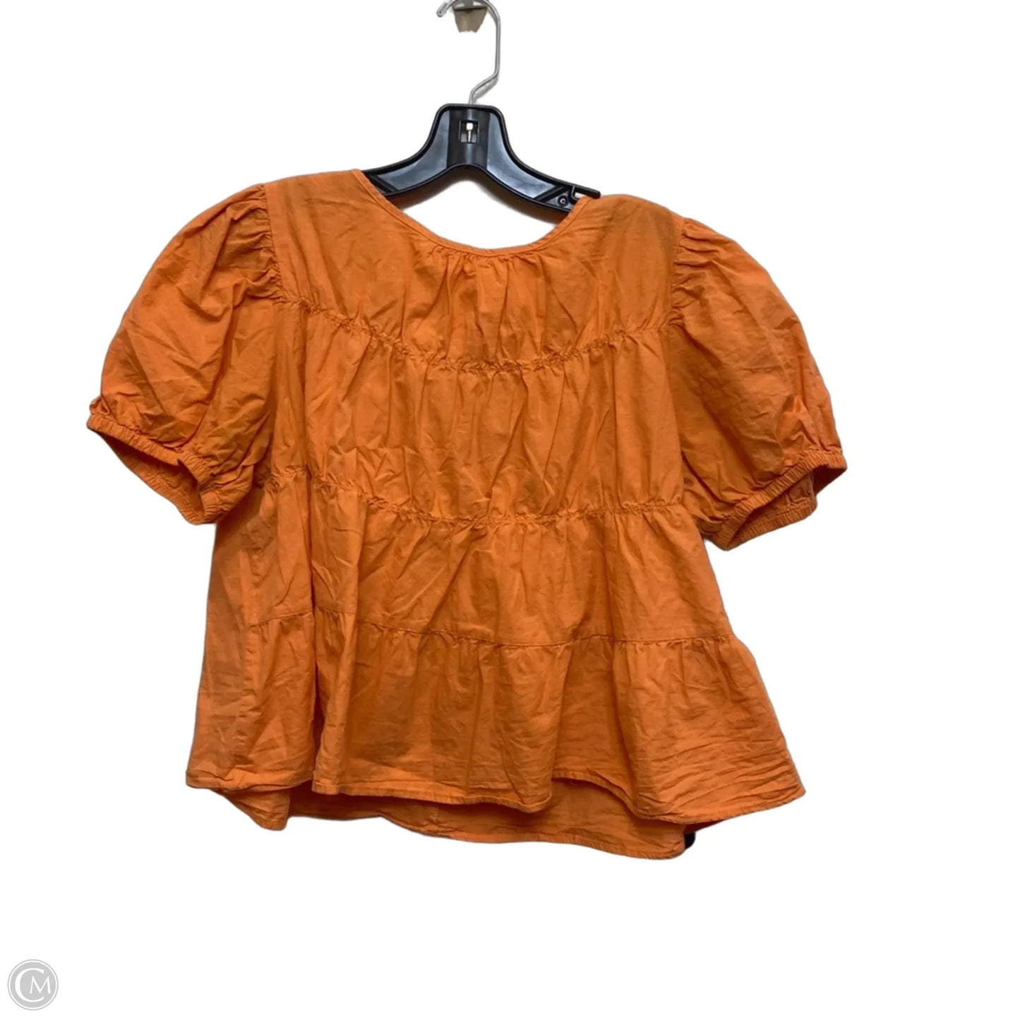 Top Short Sleeve By Cmf In Orange, Size: L