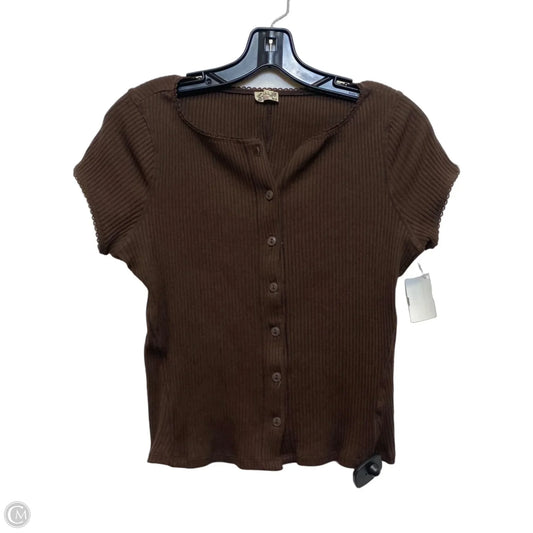 Top Short Sleeve By Free People In Brown, Size: L