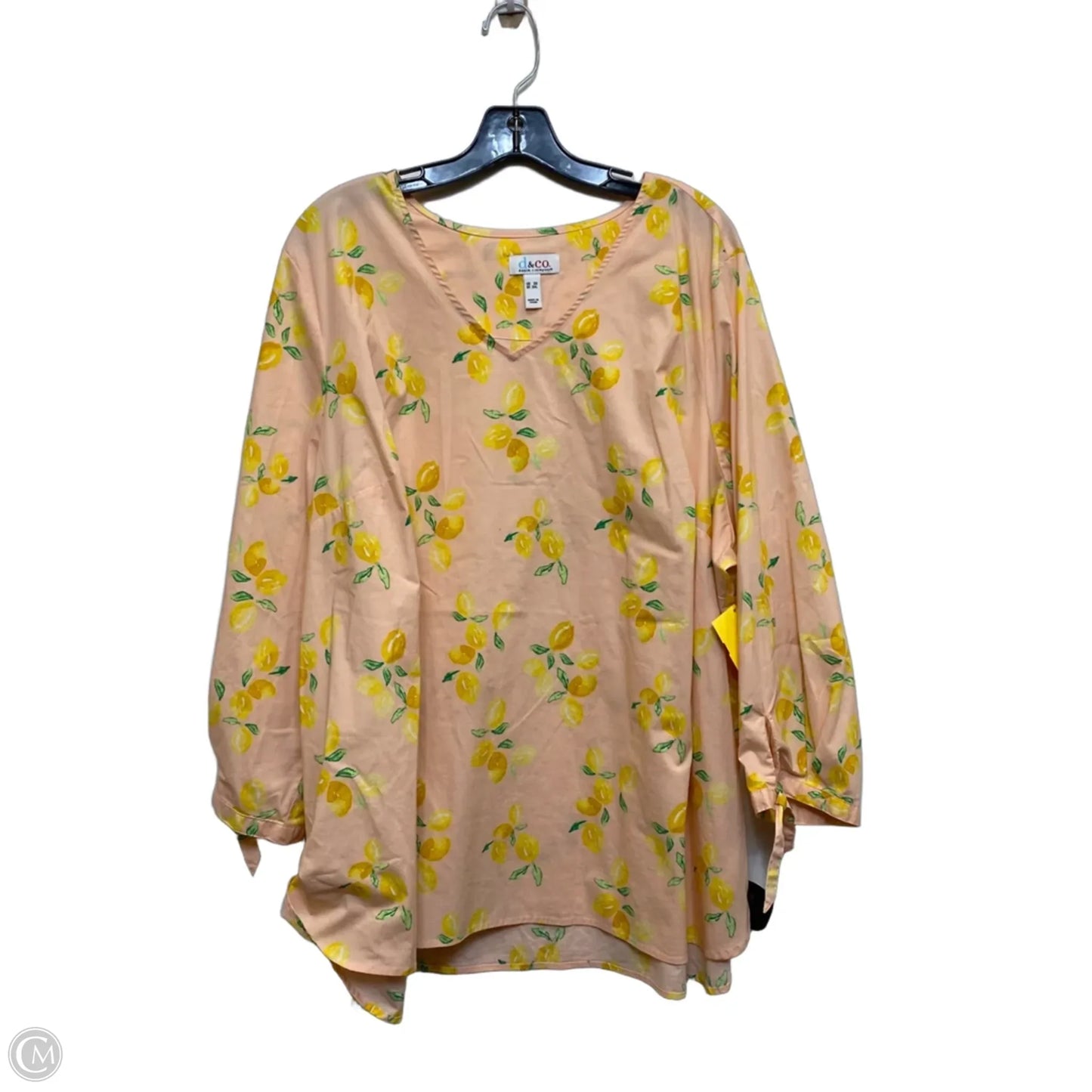 Top Long Sleeve By D&co. In Pink, Size: 3x