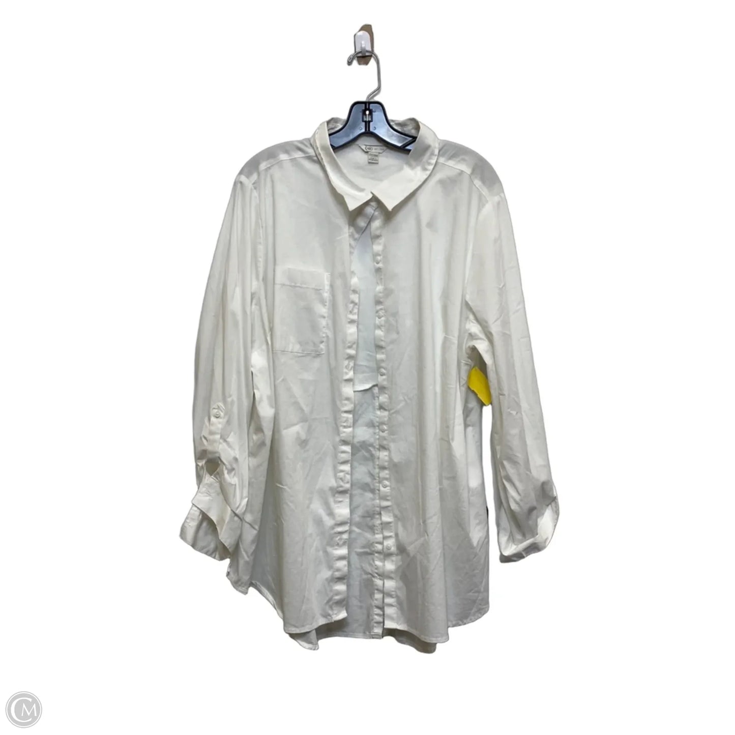 Top Long Sleeve By Cato In White, Size: 3x