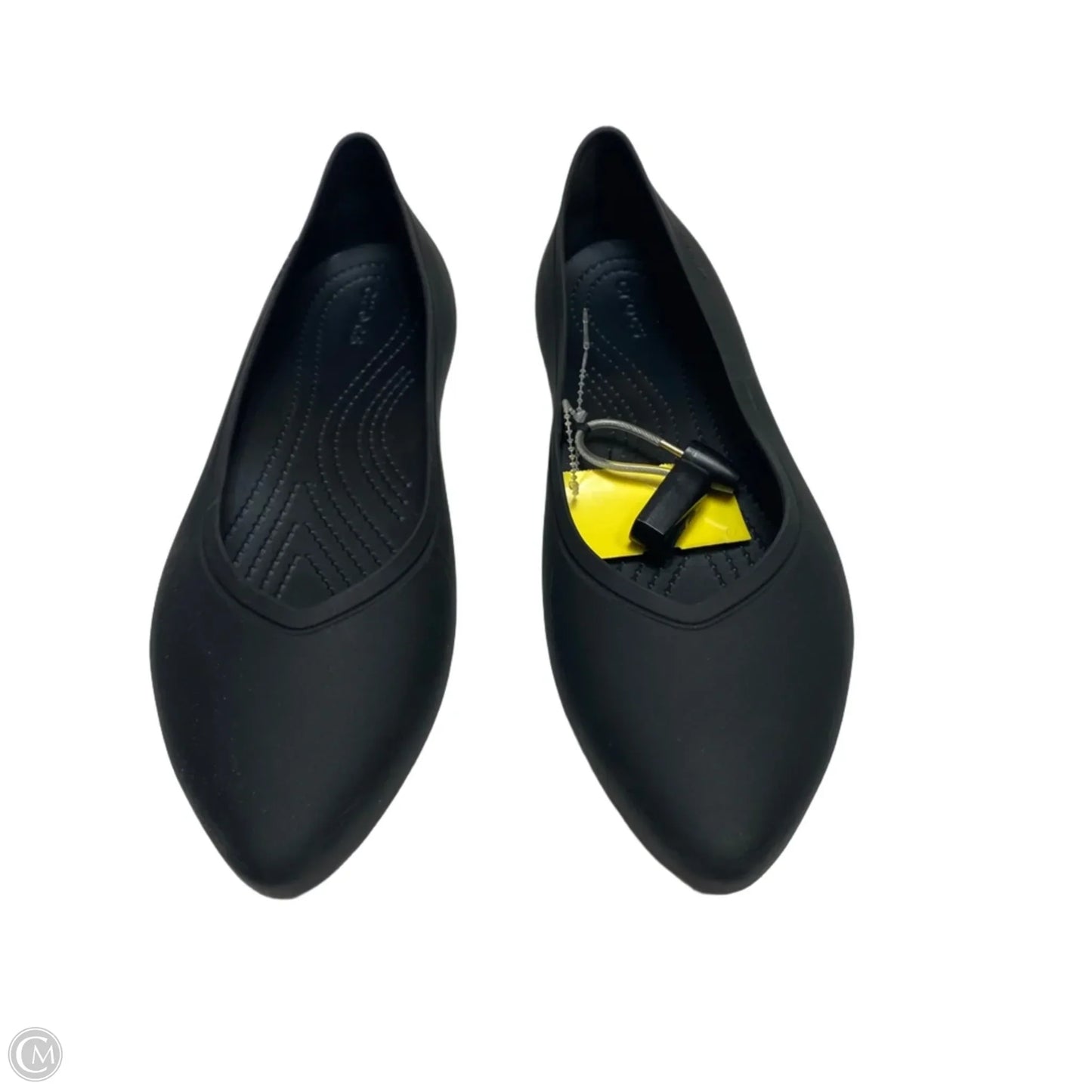 Shoes Flats By Crocs In Black, Size: 10