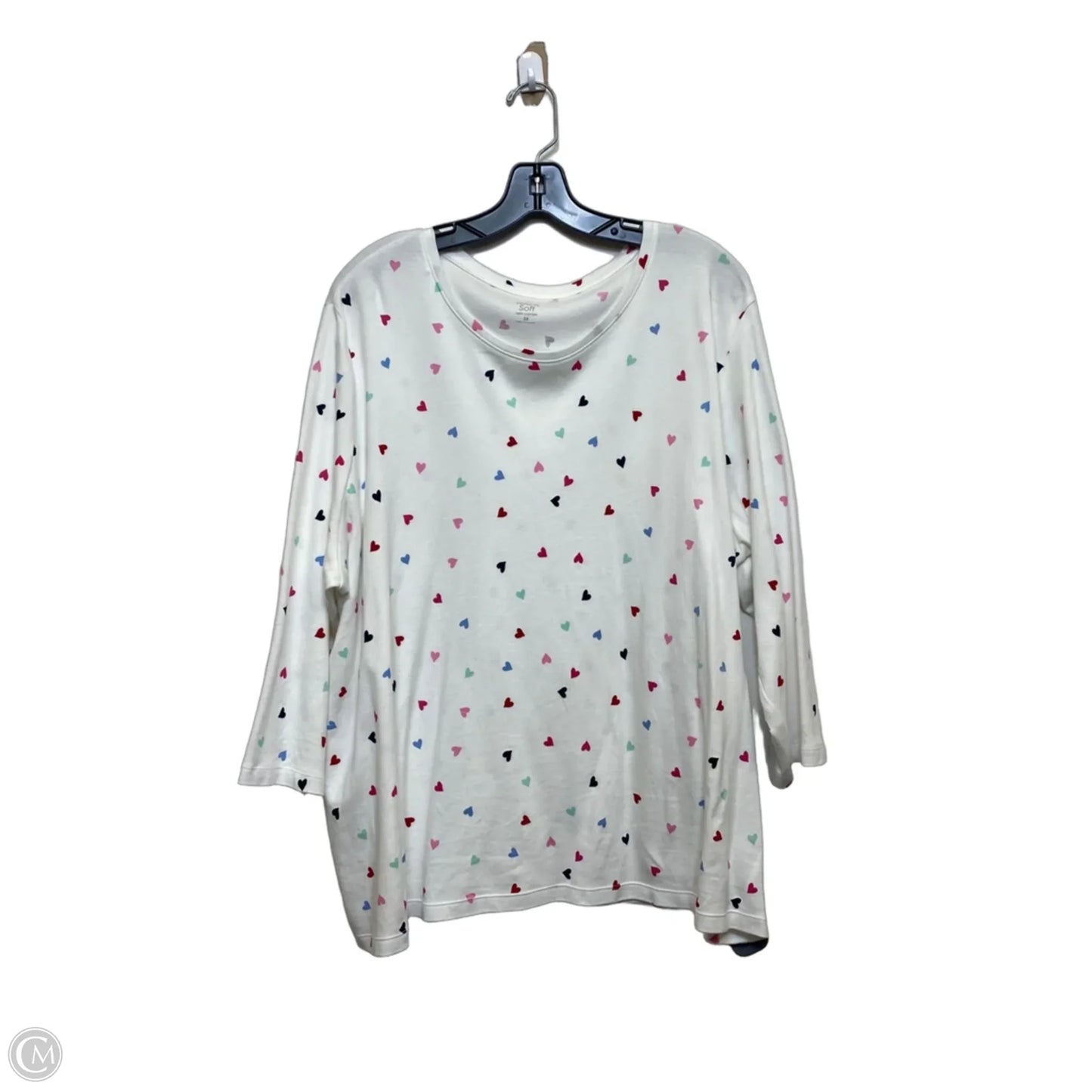 Top Long Sleeve By Kim Rogers In White, Size: 3x