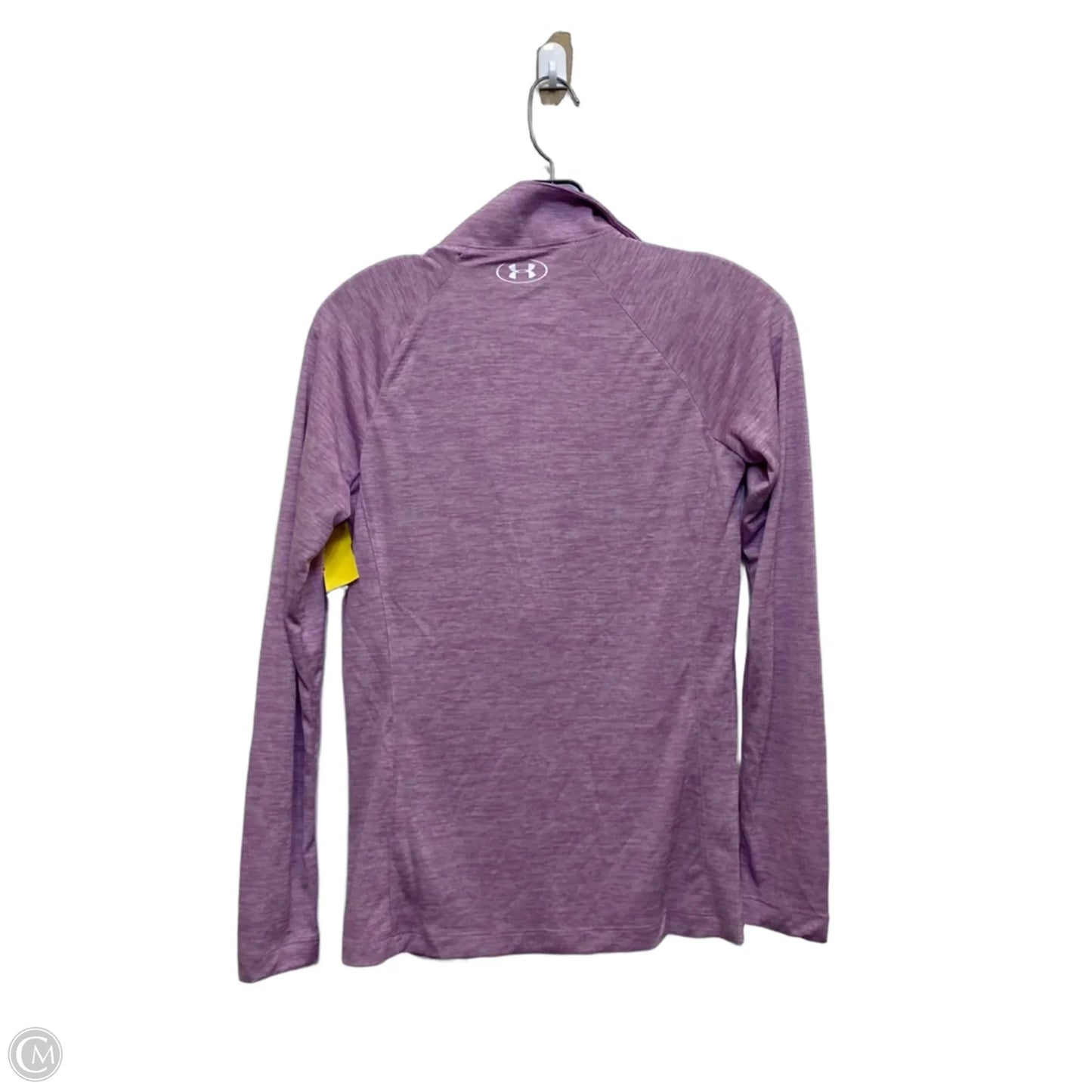 Athletic Top Long Sleeve Collar By Under Armour In Purple, Size: Xs