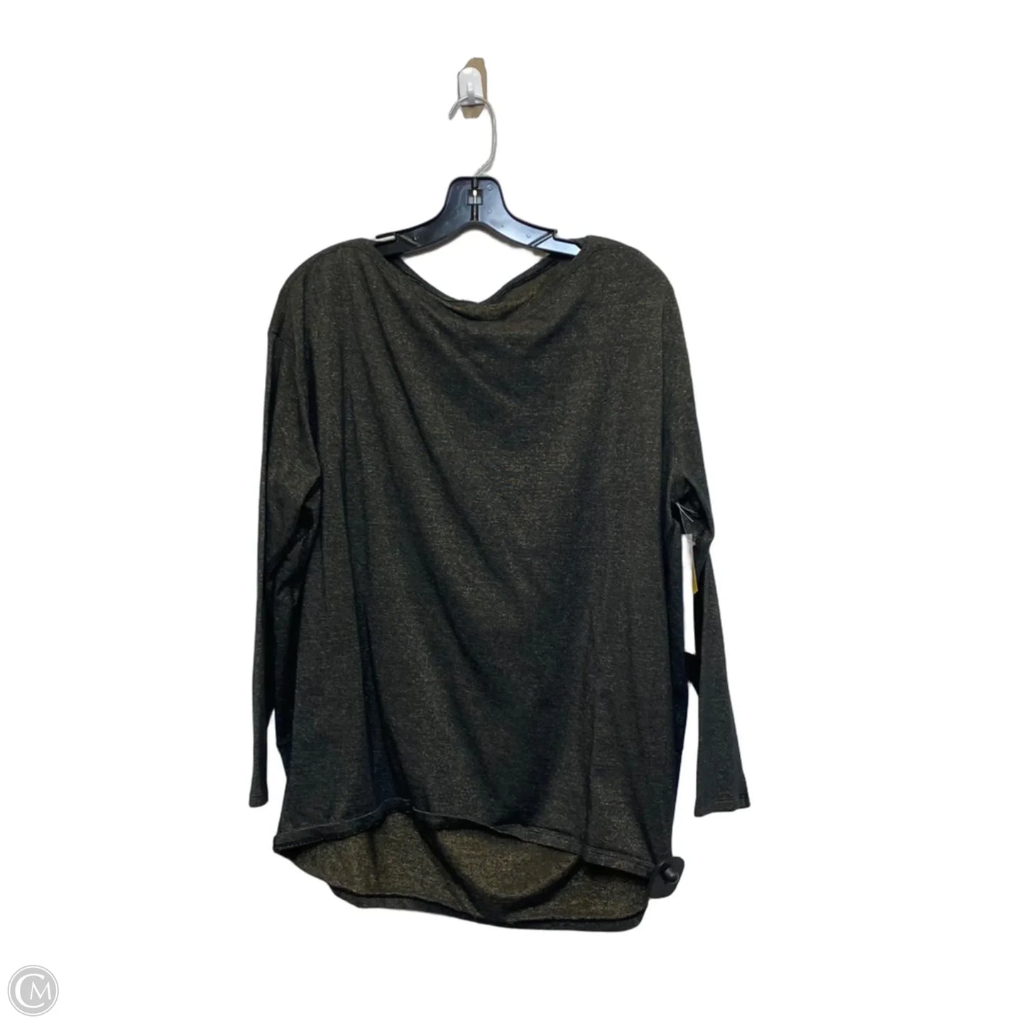 Athletic Top Long Sleeve Crewneck Designer By Lululemon In Black & Gold, Size: L