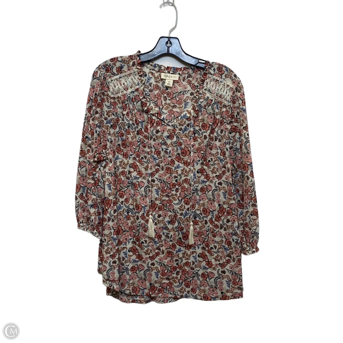 Top Long Sleeve By Style And Co Collection Women In Pink, Size: 1x