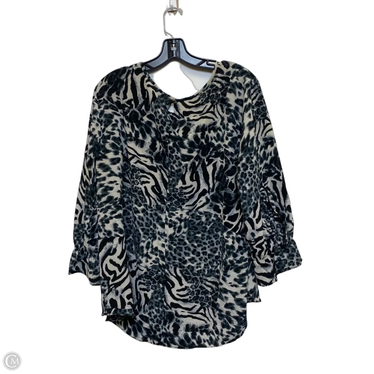 Top Long Sleeve By Cato In Black, Size: 1x