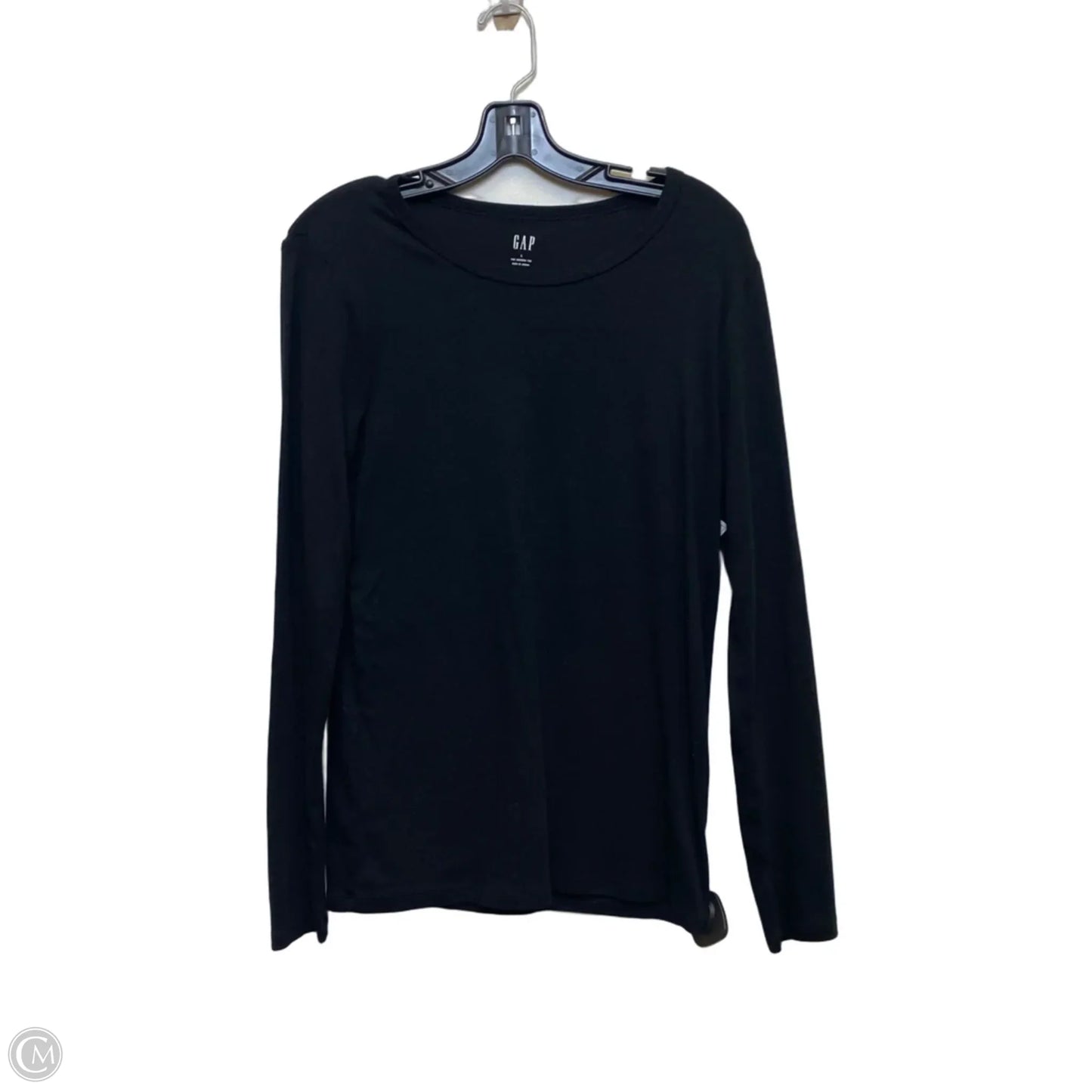 Top Long Sleeve Basic By Gap In Black, Size: L