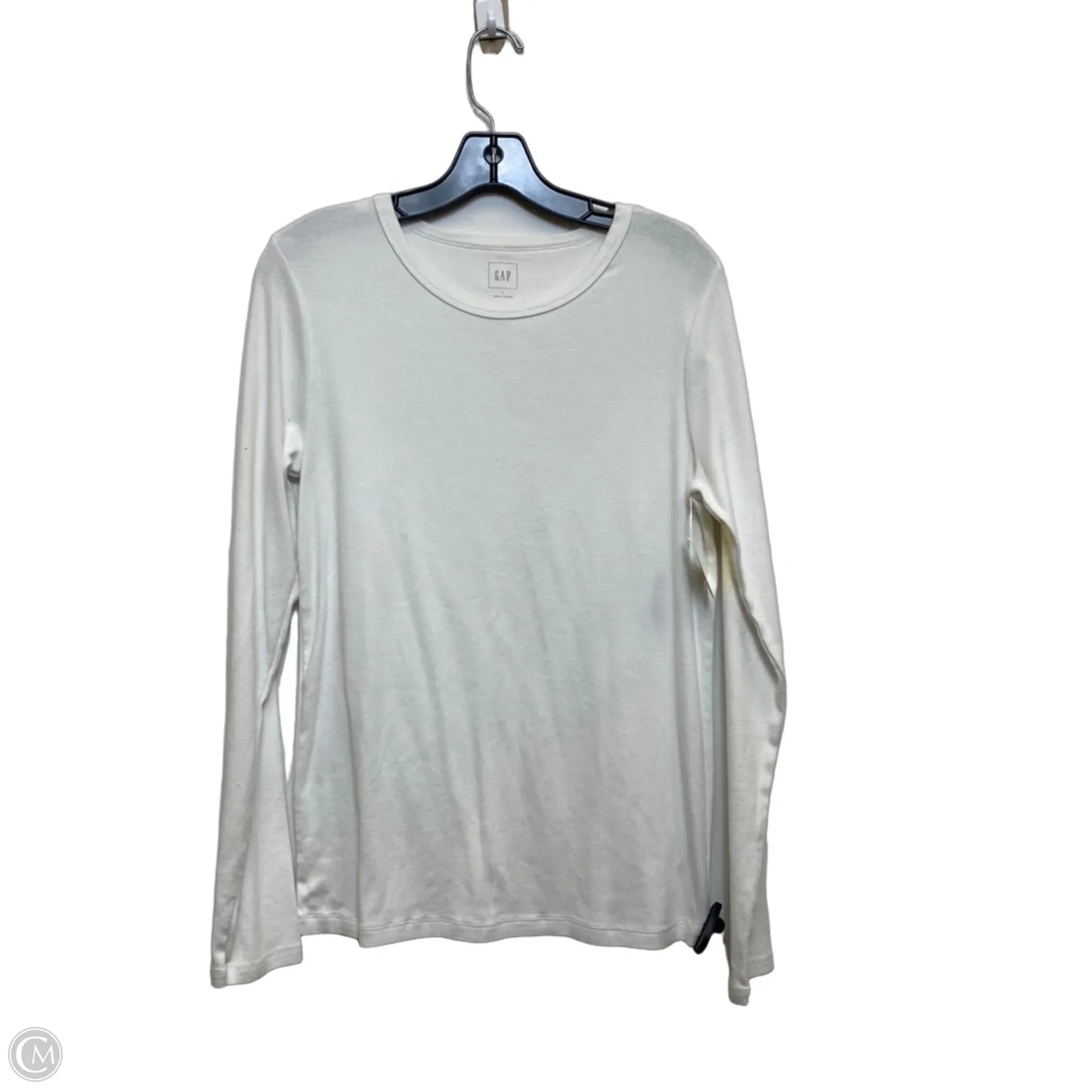 Top Long Sleeve Basic By Gap In White, Size: L