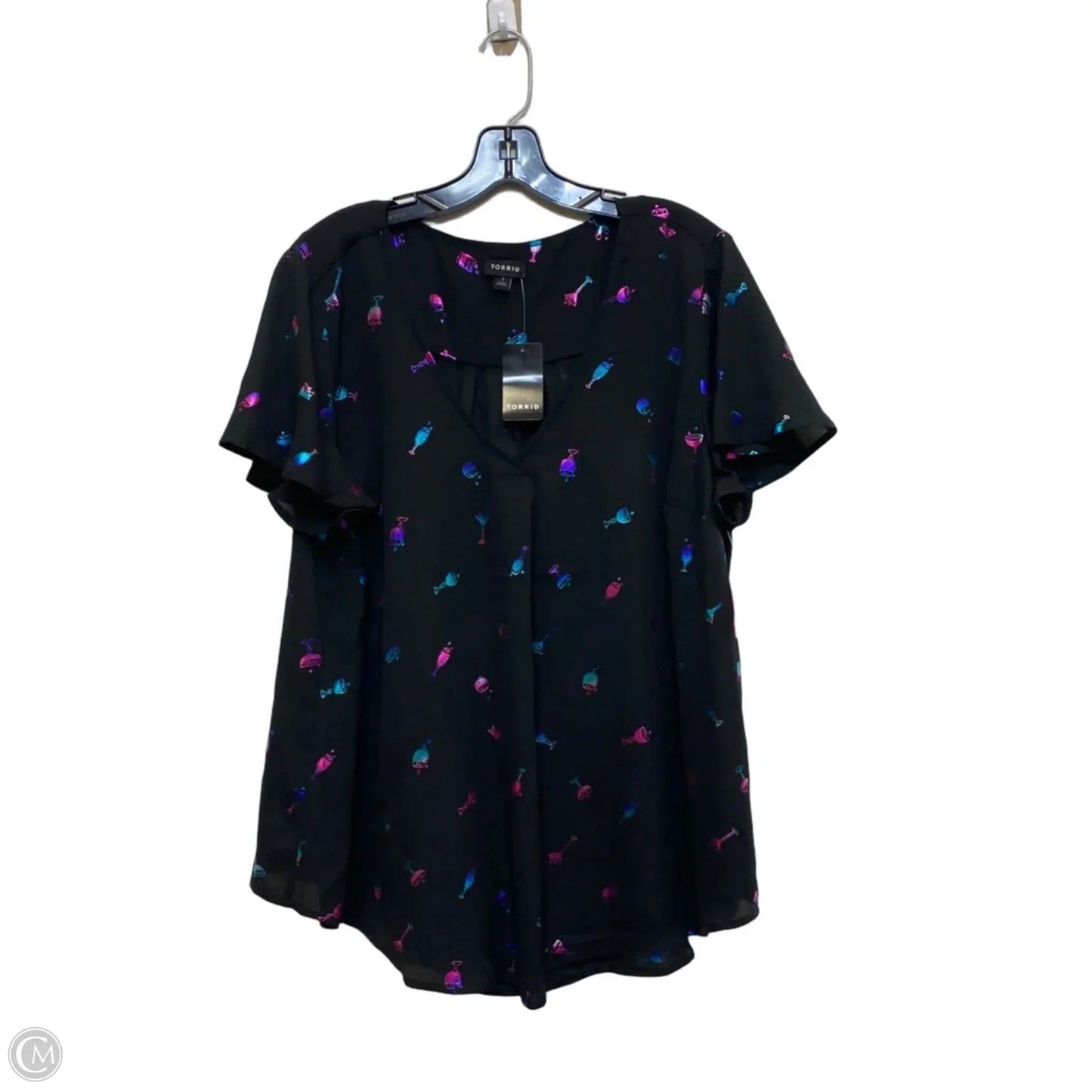 Top Short Sleeve By Torrid In Black, Size: 1x