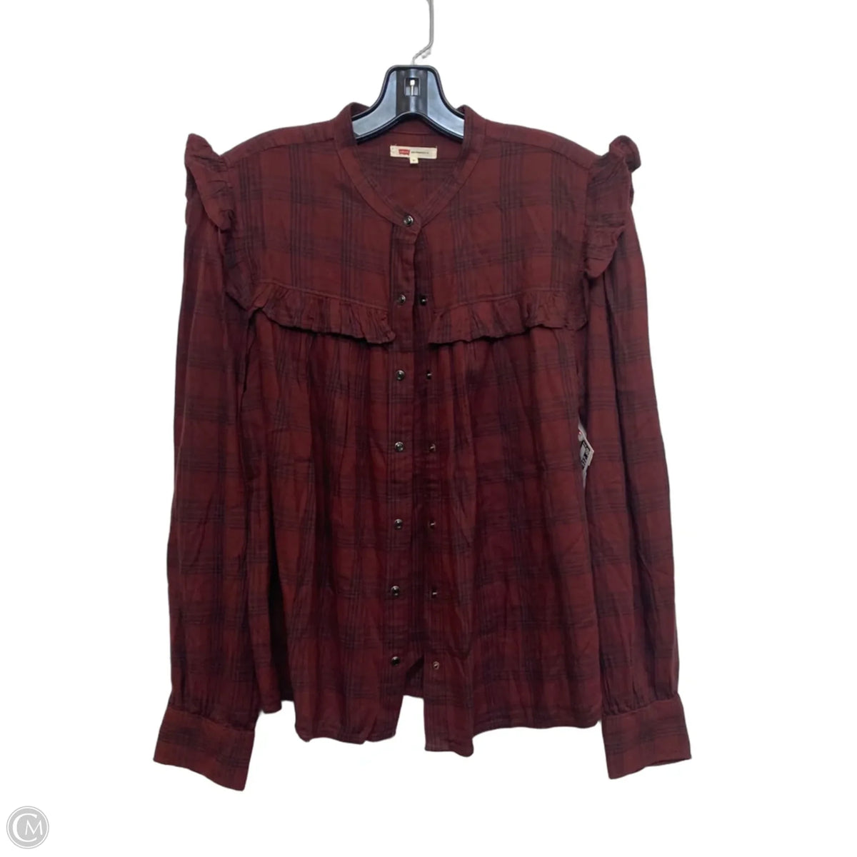 Top Long Sleeve By Levis In Red, Size: L
